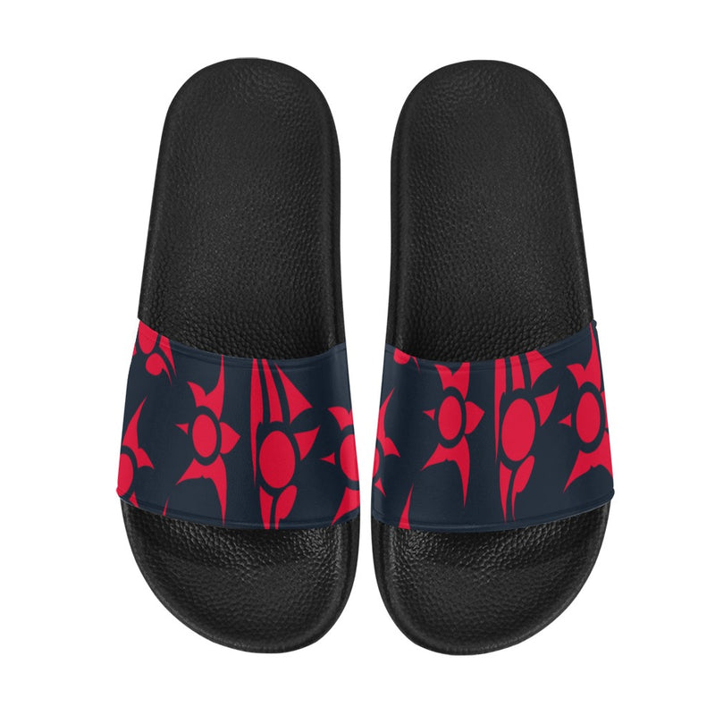 Men's Crimson Totem Abstract Slider Sandals