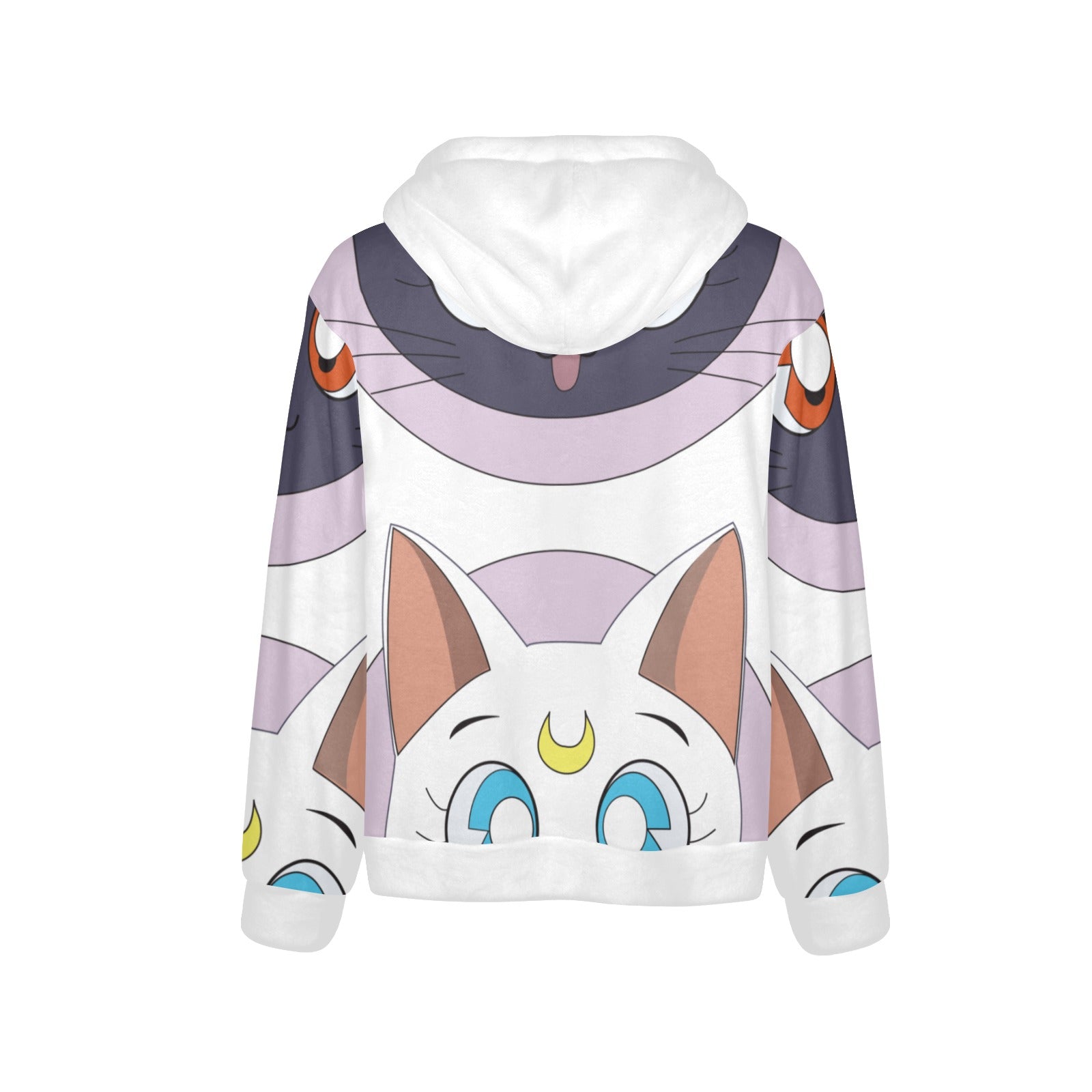 Men's Sailor Moon Cat Anime Flannel Hoodie