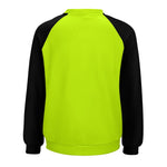 Women's Fluorescent Yellow & Black Solid Sweatshirt