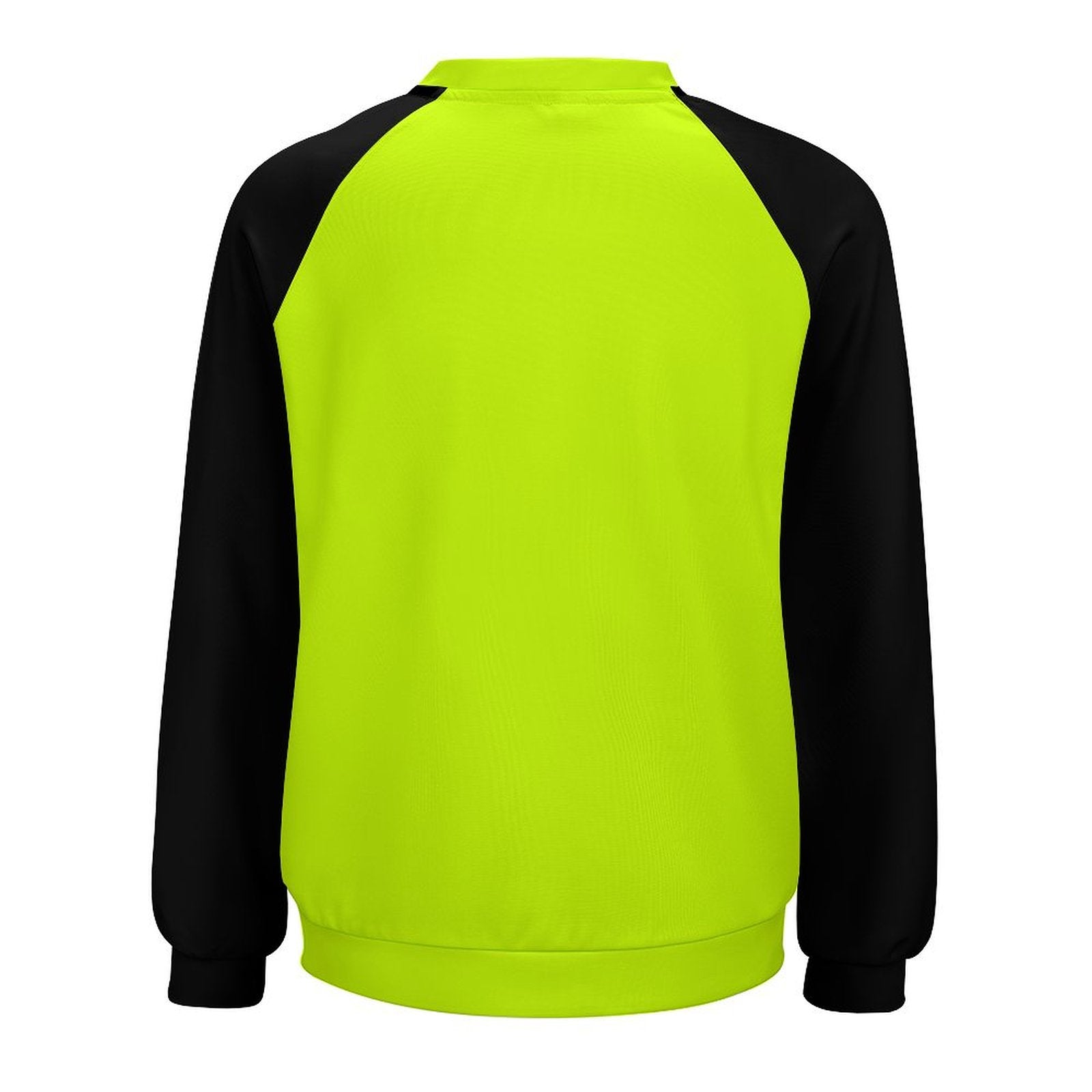 Women's Fluorescent Yellow & Black Solid Sweatshirt