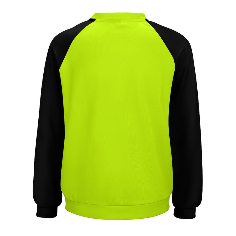 Women's Fluorescent Yellow & Black Solid Sweatshirt