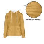 Men's Earth Yellow Solid Flannel Hoodie