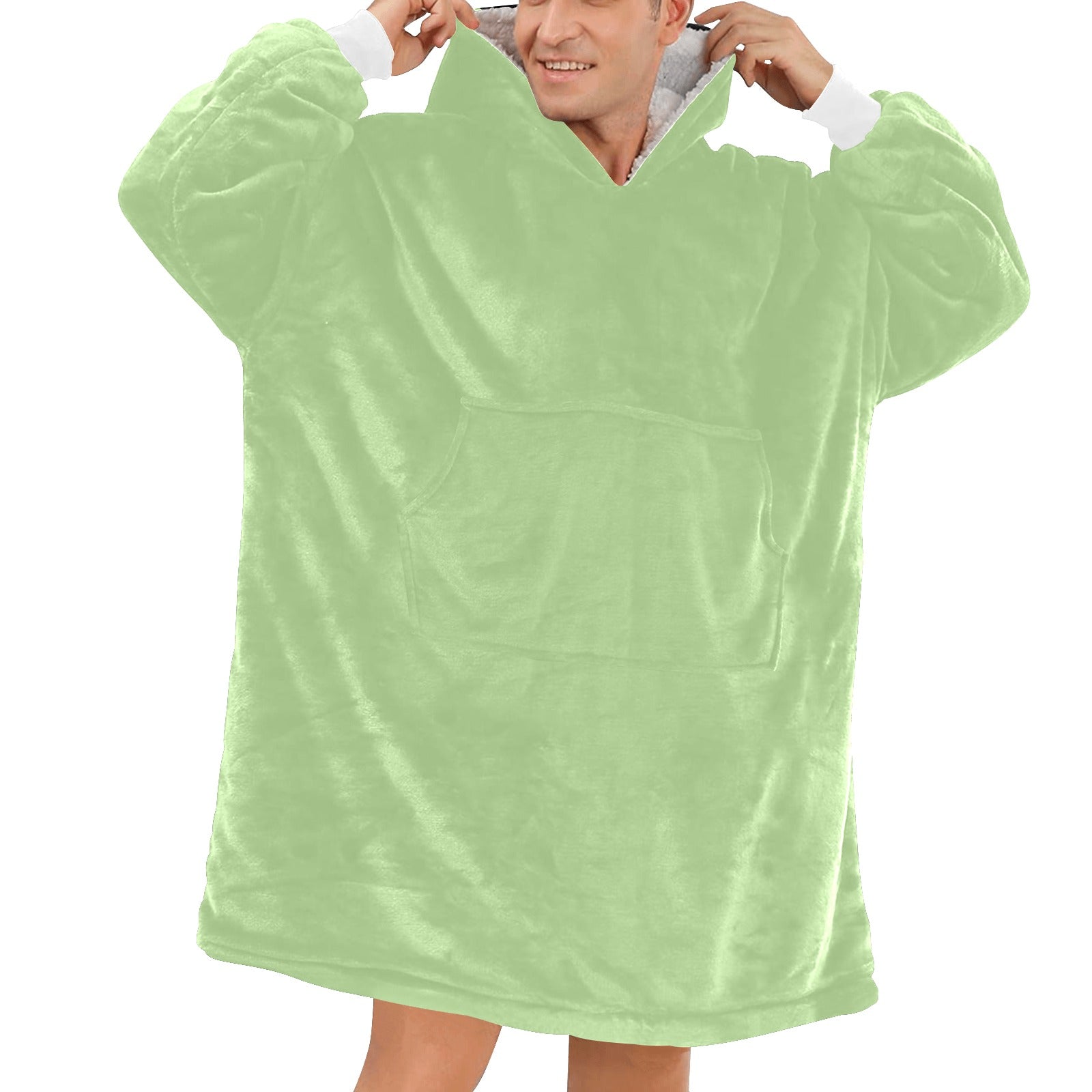 Men's Moss Green Solid Blanket Hoodie
