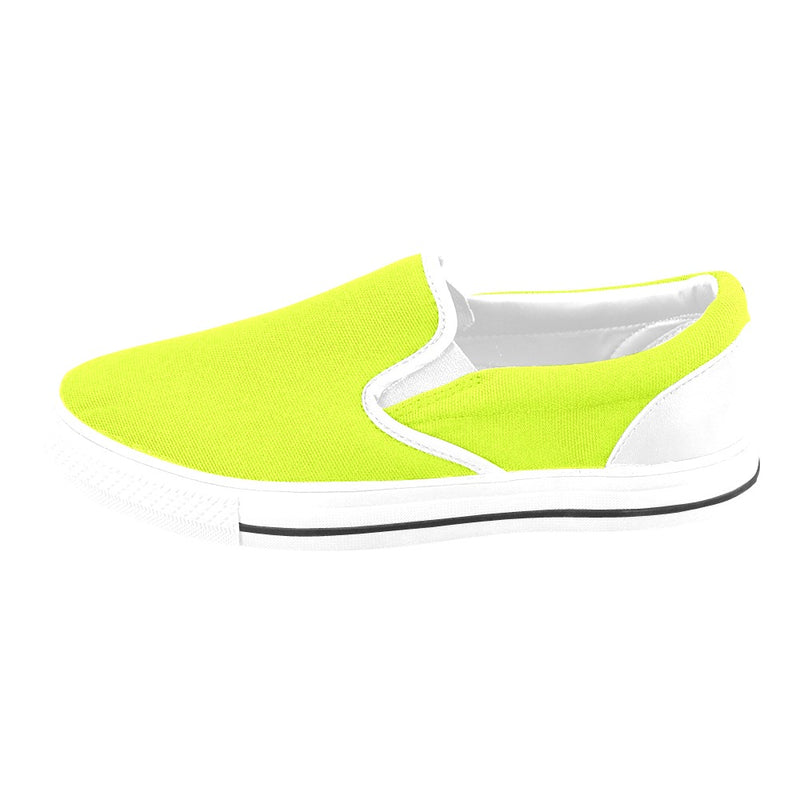 Women's Fluorescent Yellow Solid Slip-on Shoes