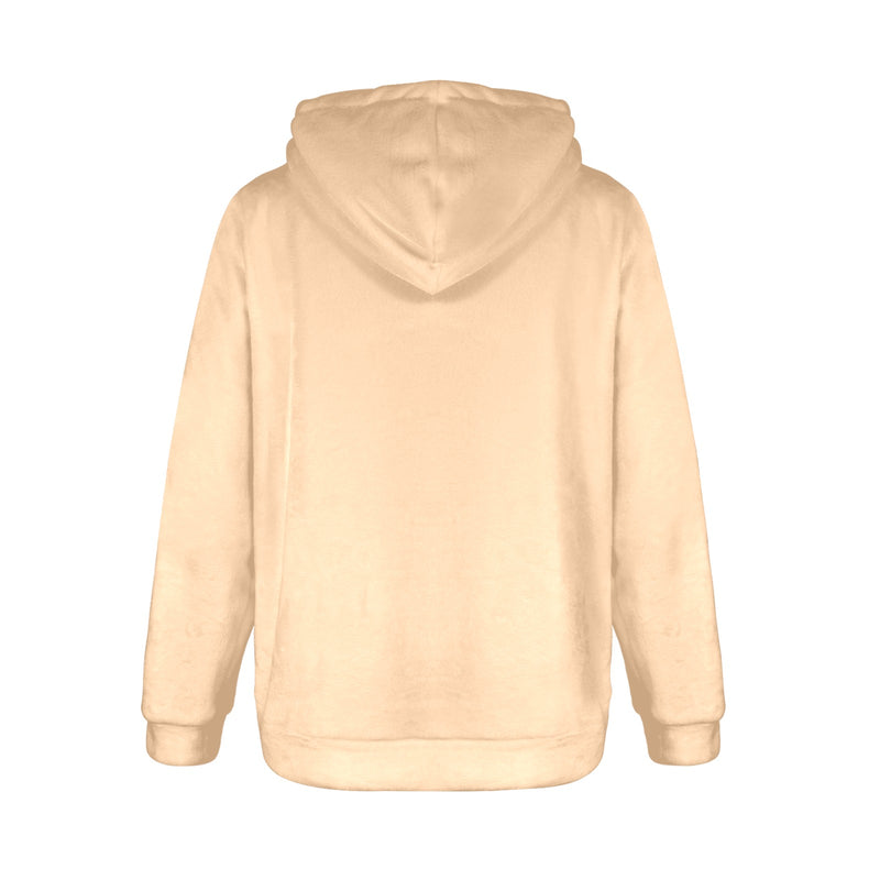 Women's Peach Puff Solid Flannel Hoodie