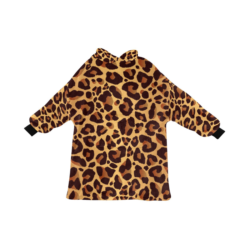 Men's Dark Leopard Print Abstract Blanket Hoodie