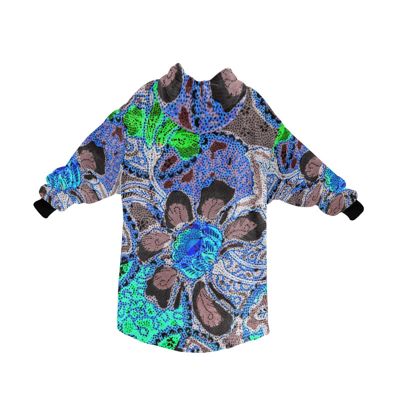 Women's Asian Batik Pattern Abstract Blanket Hoodie