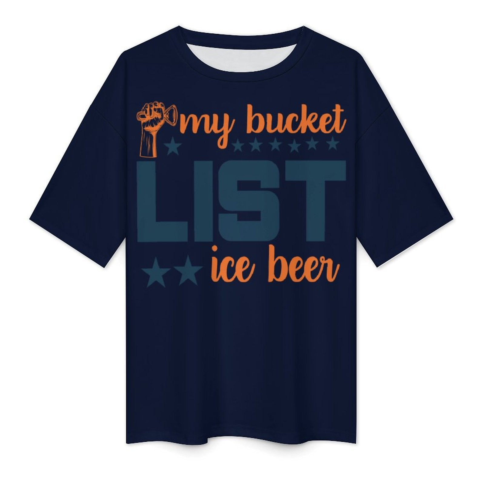 Men's My Bucket List Typography Oversized T-shirt