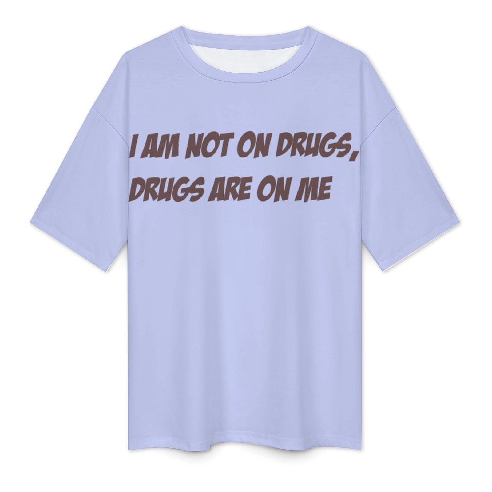 Men's Drugs on Me Typography Oversized T-shirt
