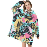 Women's Abstract Leopard Print Blanket Hoodie