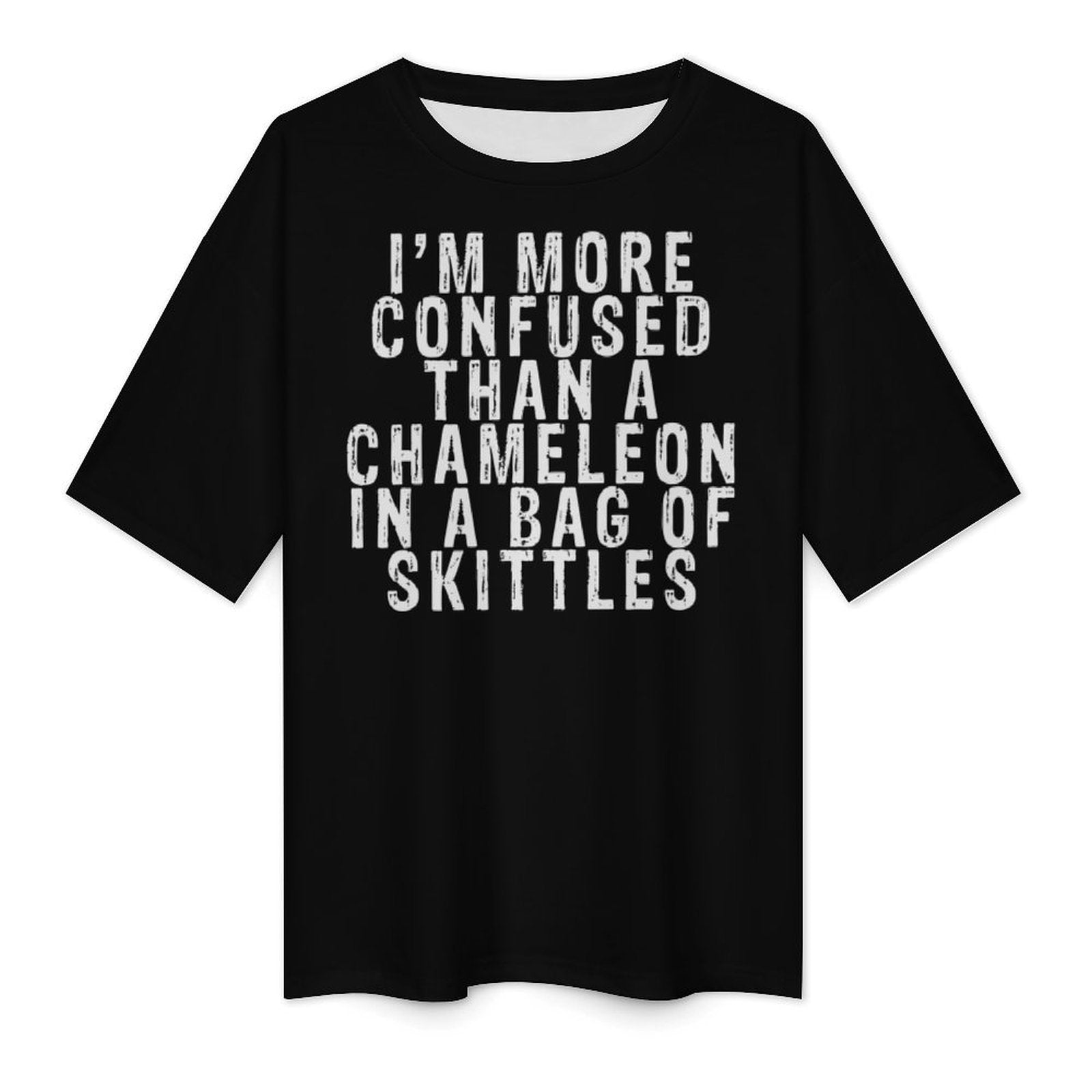 Men's Confused Me Typography Oversized T-shirt