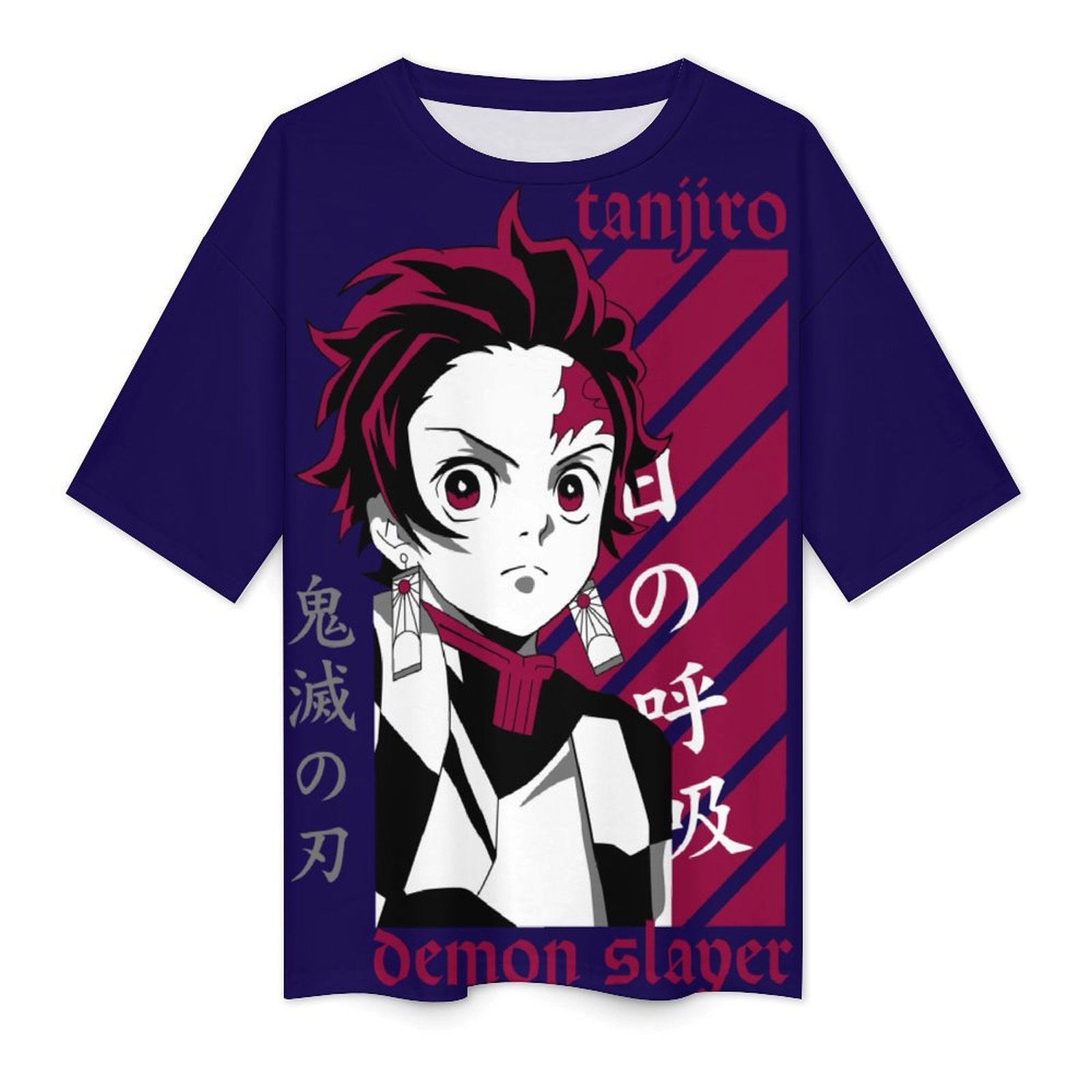 Men's Tanjiro Potrait Demon Slayer Anime Oversized T-shirt