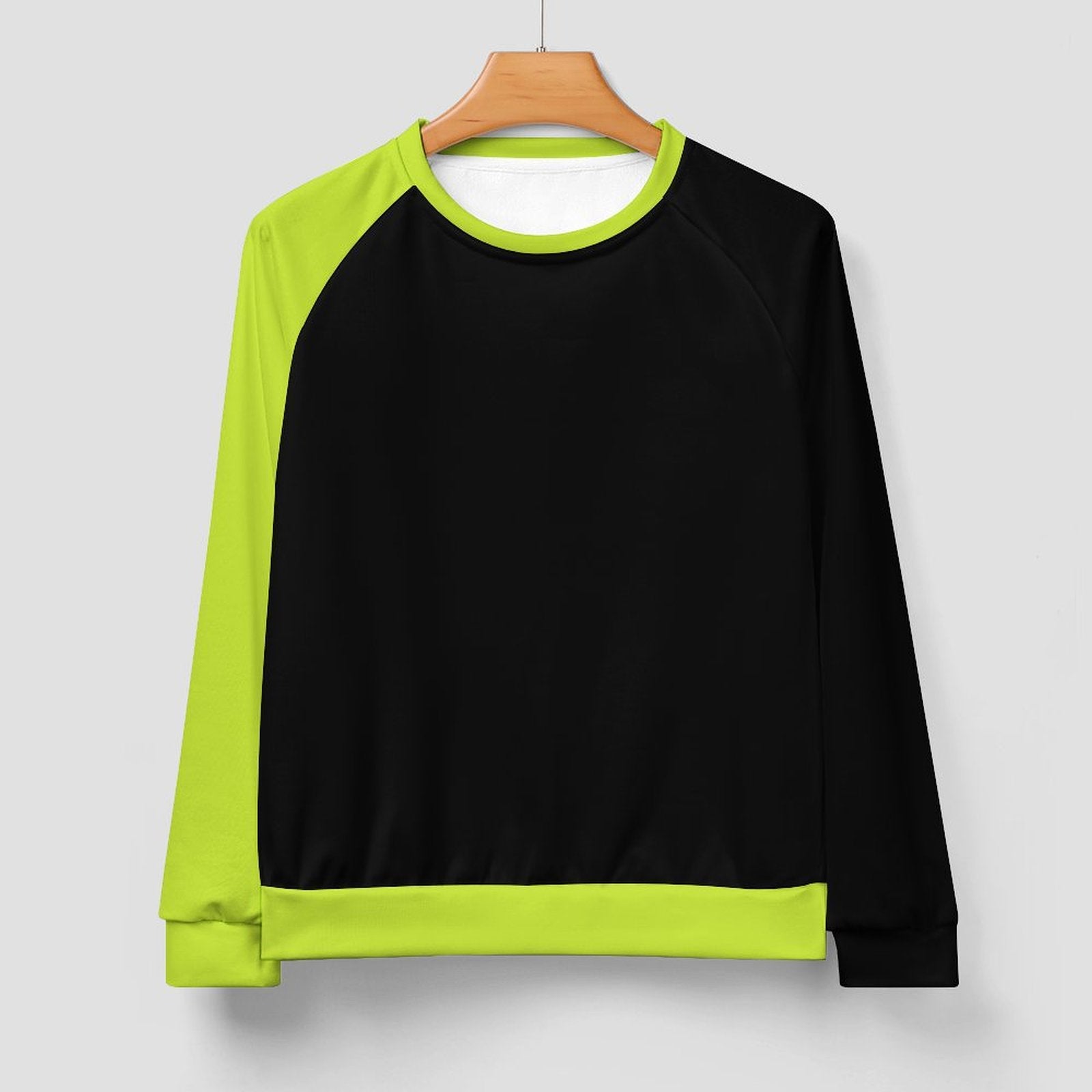 Men's Black & Fluorescent Yellow Solid Sweatshirt