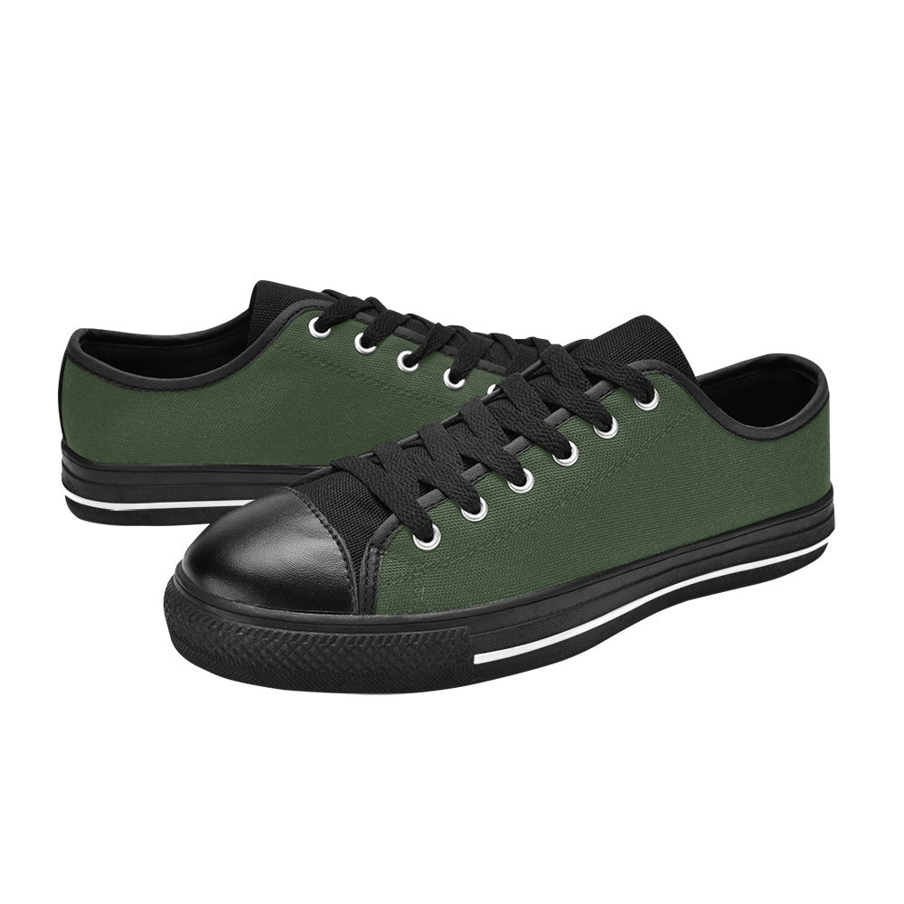 Women's Gray Asparagus Solid Low Top Shoes