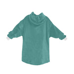 Women's Turquoise Solid Blanket Hoodie
