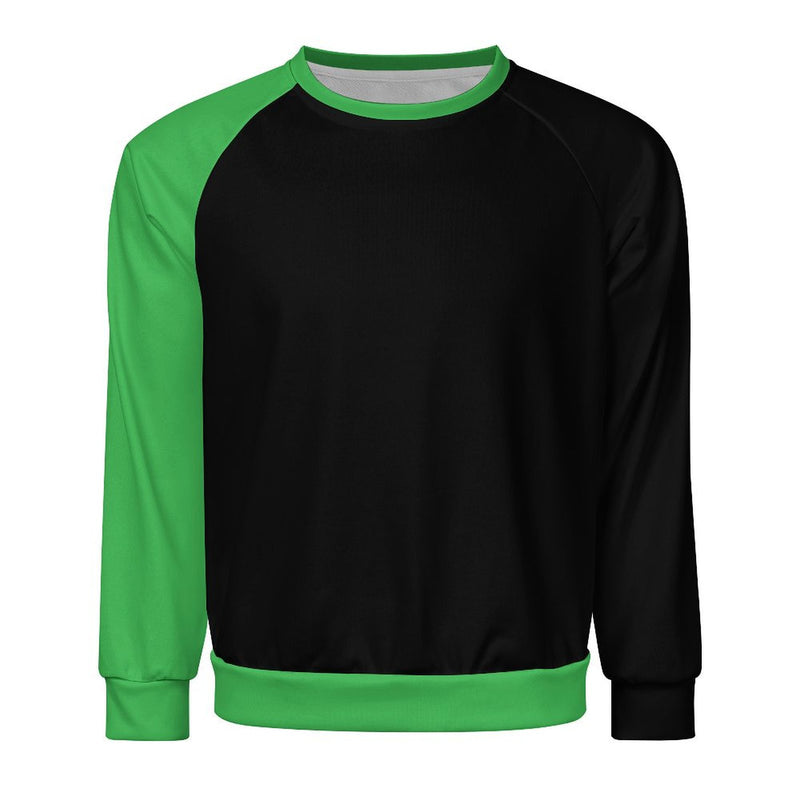 Men's Black & Green Solid Sweatshirt