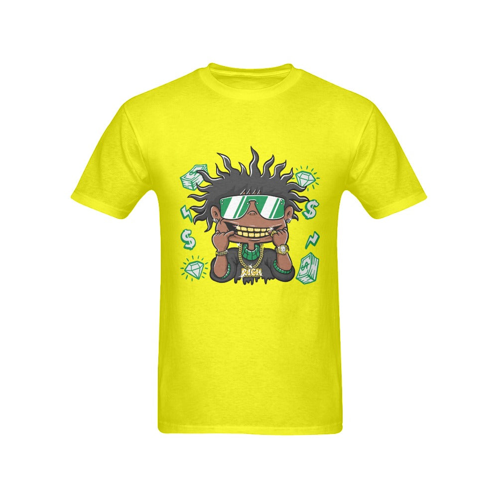 Men's Rich Black Guy Streetwear Classic Fit T-shirt