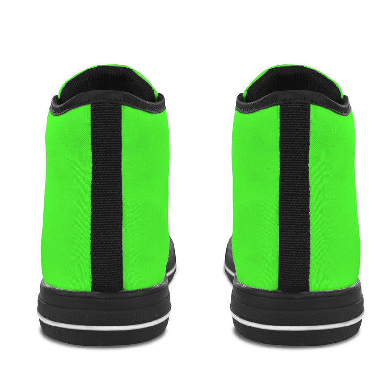 Men's Neon Green Solid High Top Shoes