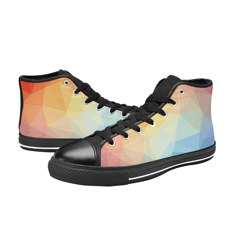 Women's RGB Prism Abstract High Top Shoes