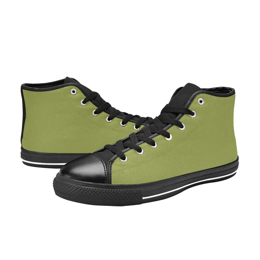Men's Dark Tan Solid High Top Shoes