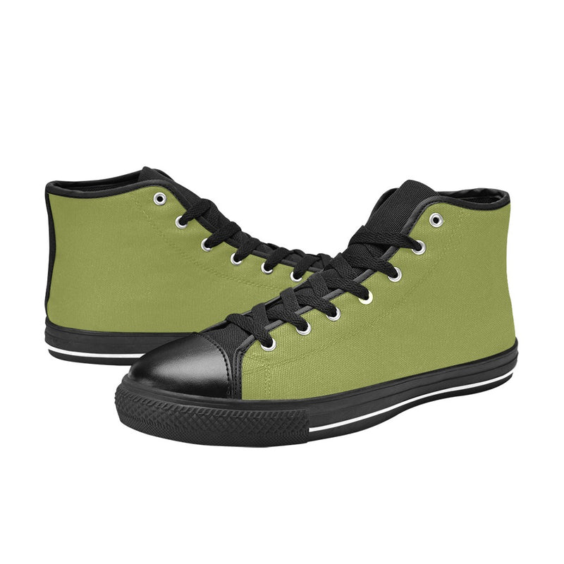 Men's Dark Tan Solid High Top Shoes