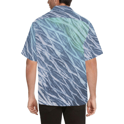 Men's Blue Tie-Dye Abstract Half Sleeve Shirt