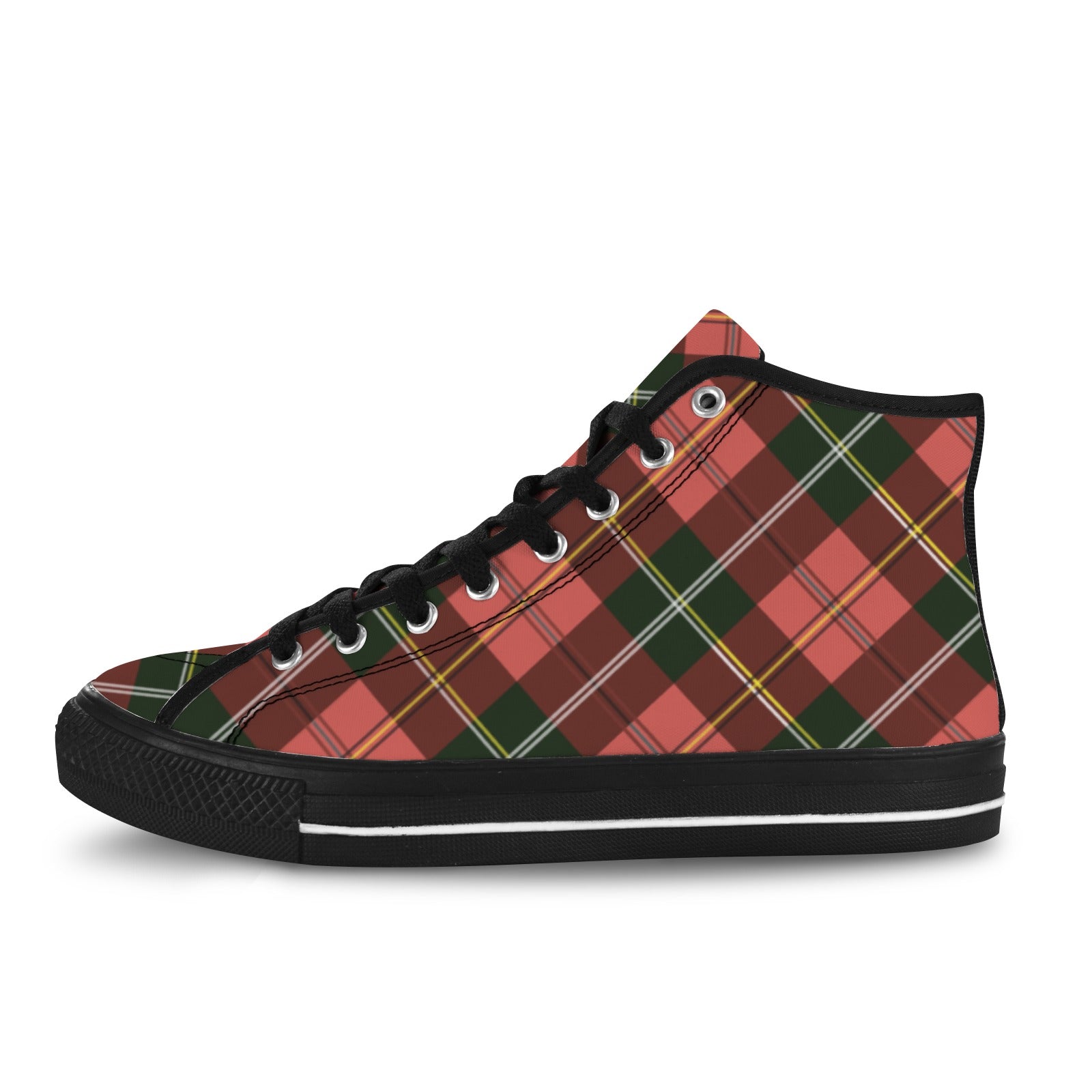 Men's Tartan Blaze Abstract High Top Shoes