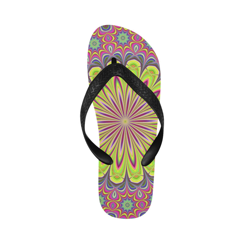 Men's Psychedelic Starburst Abstract Flip Flops