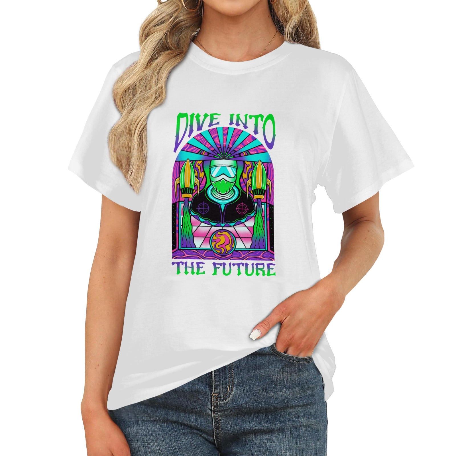 Women's Dive Into The Future Acid & Punk Classic Fit T-shirt