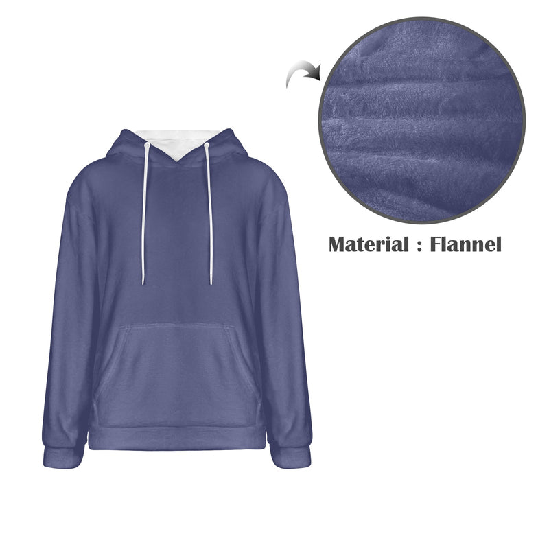 Men's UCLA Blue Solid Flannel Hoodie