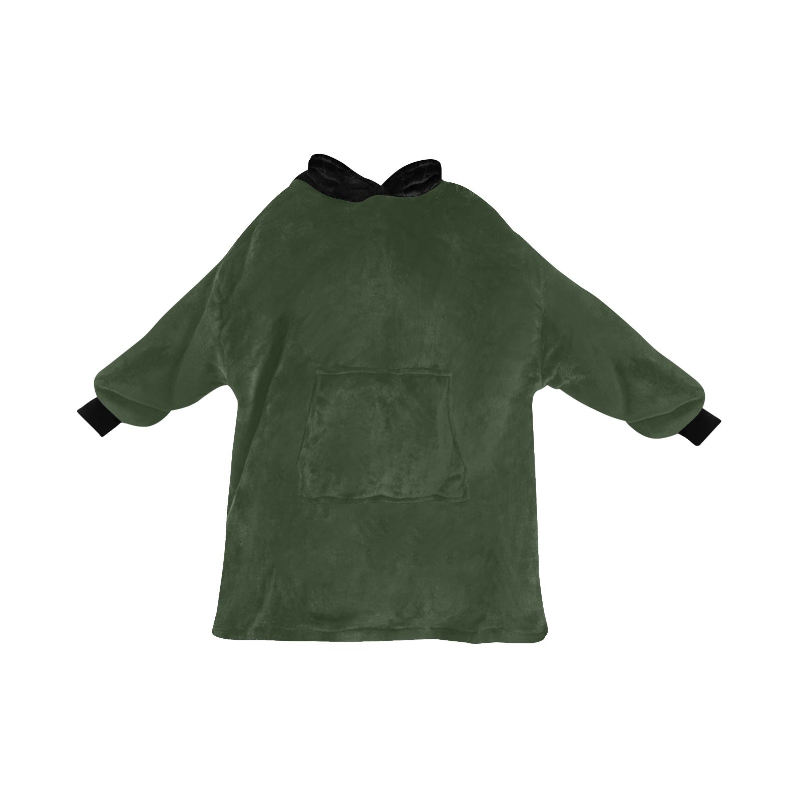 Women's Rifle Green & Black Solid Blanket Hoodie
