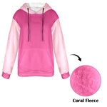 Women's Pink Combo Solid Flannel Hoodie