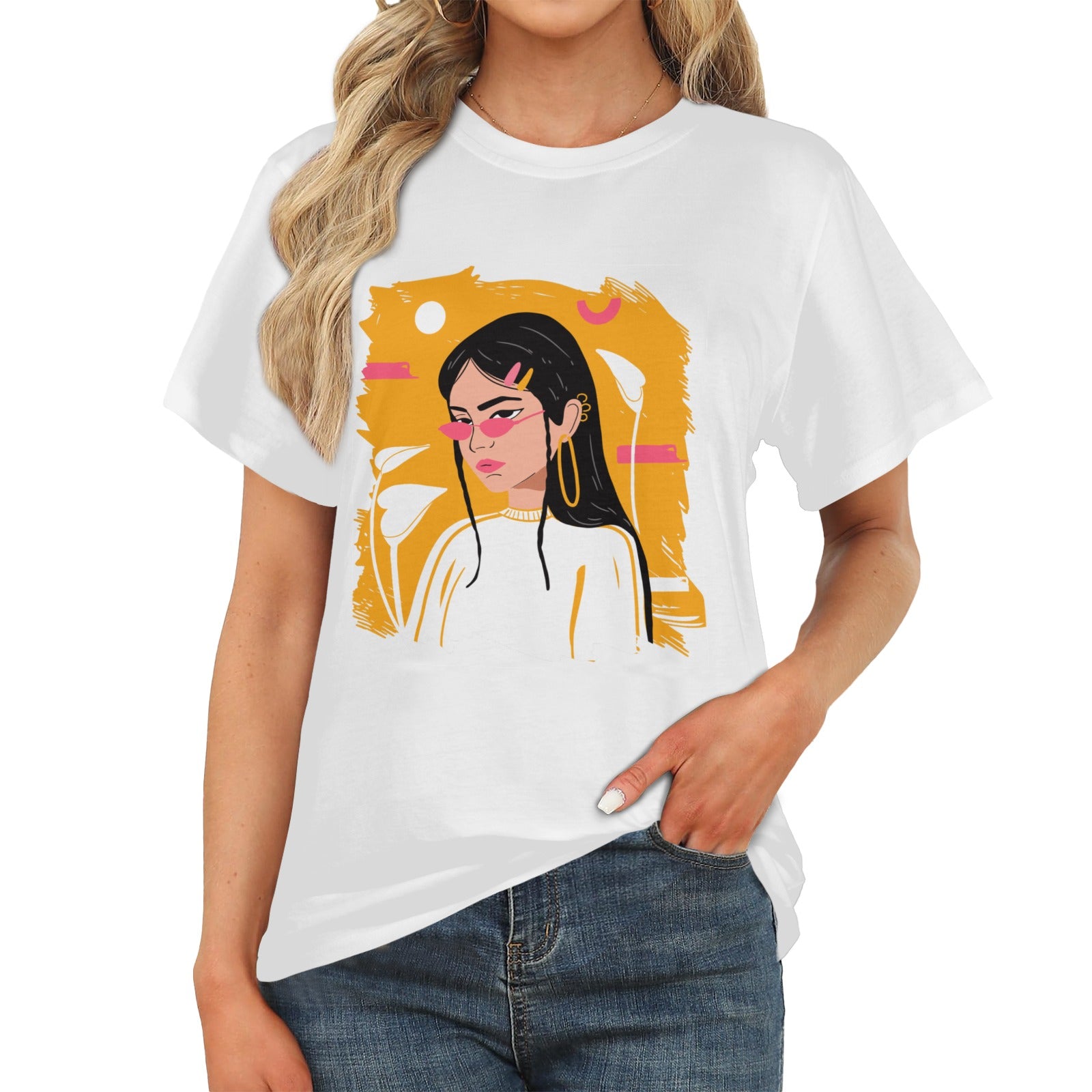 Women's Asian Lady Abstract Classic Fit T-shirt