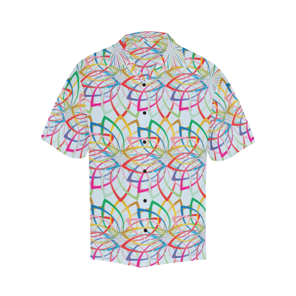 Men's Colorful Spiralla Abstract Half Sleeve Shirt