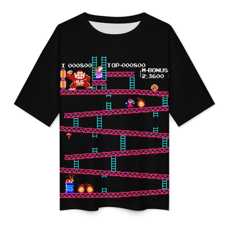 Men's Mario Vs King Kong Acid & Punk Oversized T-shirt