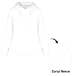 Women's White Solid Flannel Hoodie