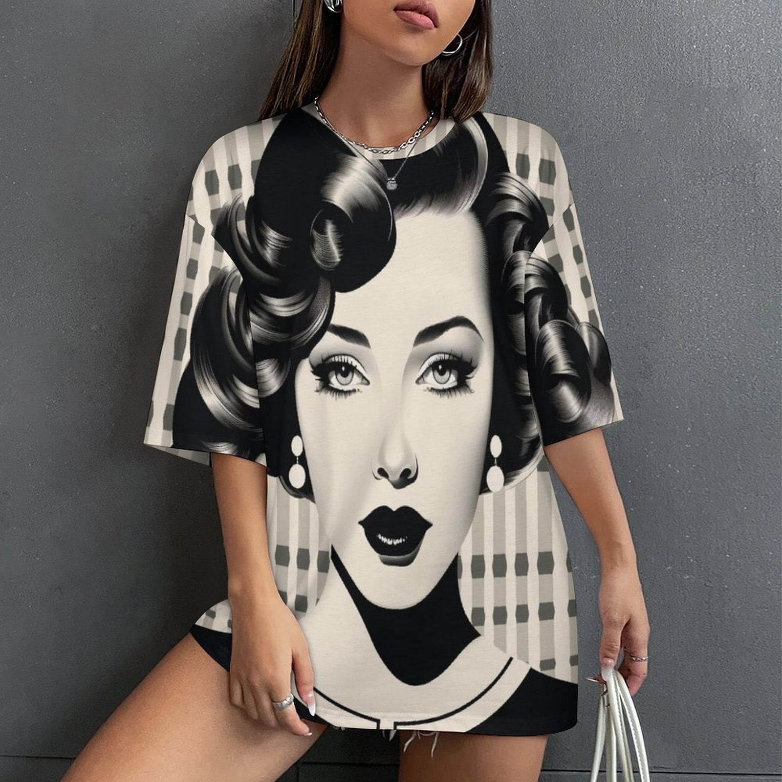 Women's Vintage Abstract Oversized T-shirt