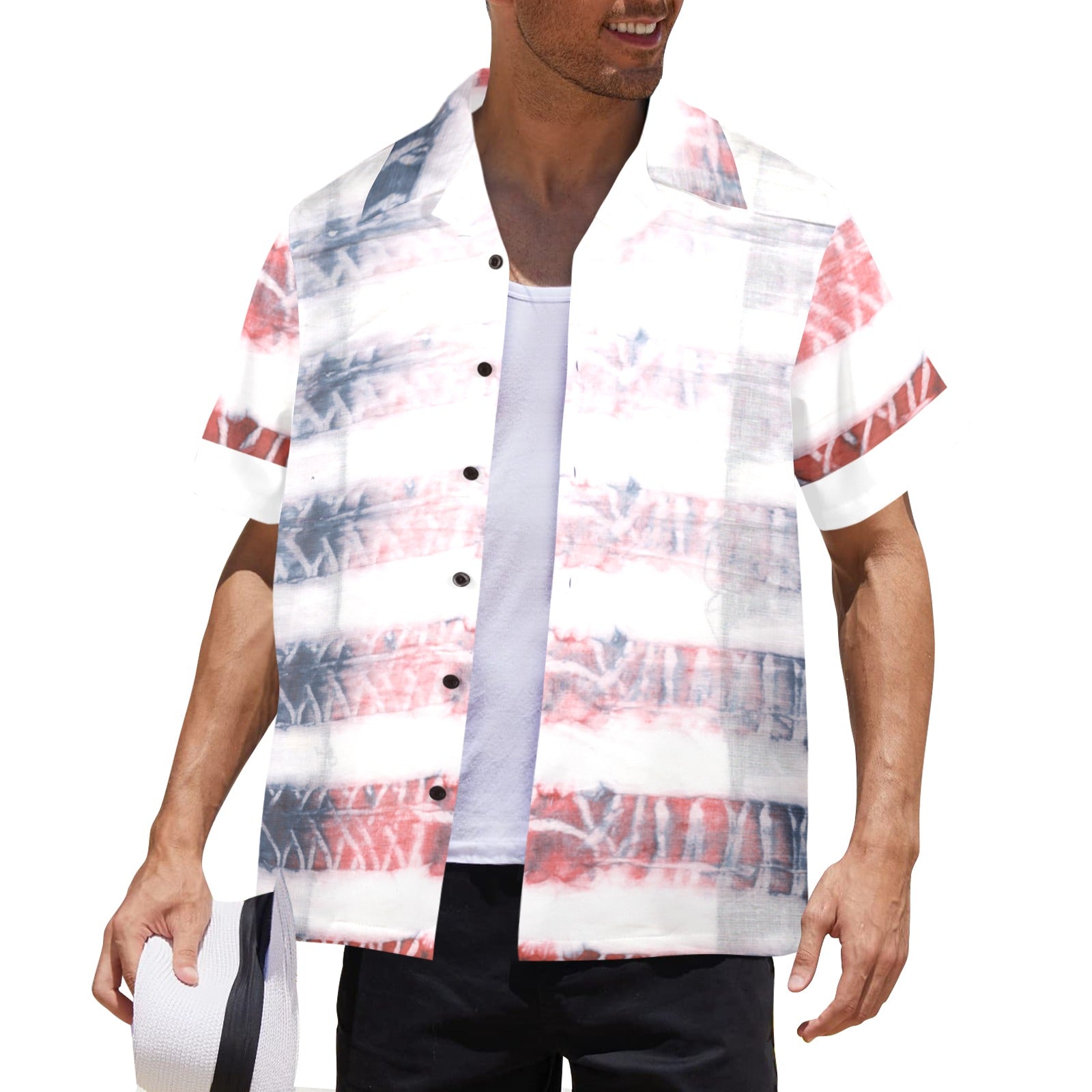 Men's Tribal Tie-Dye Abstract Half Sleeve Shirt
