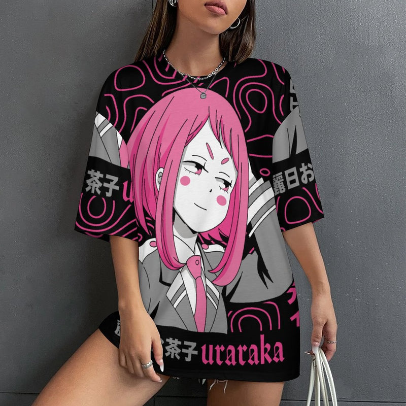Women's Uraraka My Hero Academia Anime Oversized T-shirt