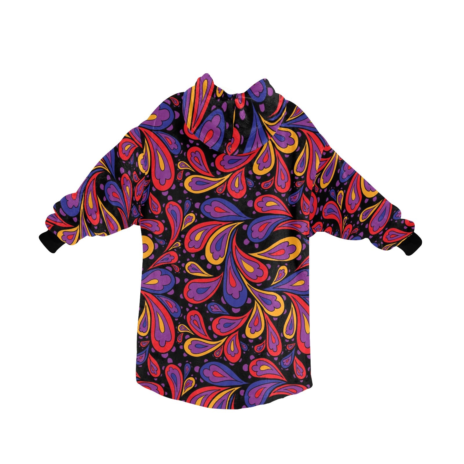 Women's Doodle Paisley Elements Abstract Blanket Hoodie