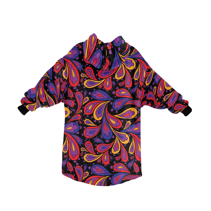 Women's Doodle Paisley Elements Abstract Blanket Hoodie