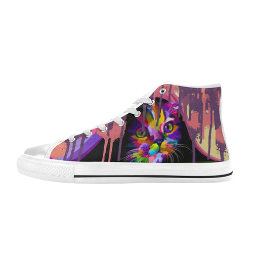 Men's Funky Cat Abstract High Top Shoes