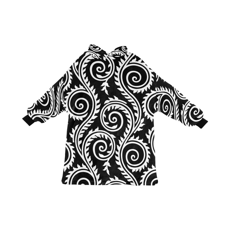 Men's Trippy Monochrome Abstract Blanket Hoodie