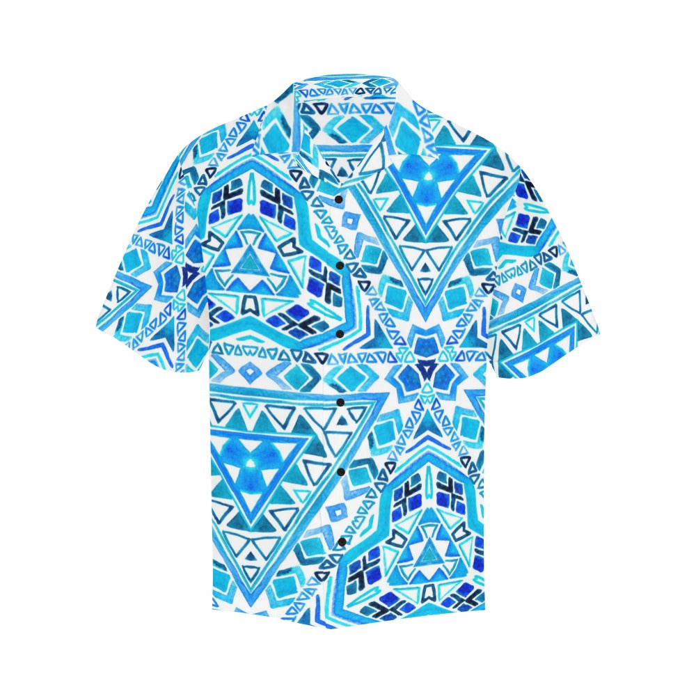 Men's Icy Tazrik Mosaic Abstract Half Sleeve Shirt