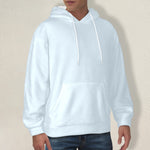 Men's Alice Blue Solid Flannel Hoodie