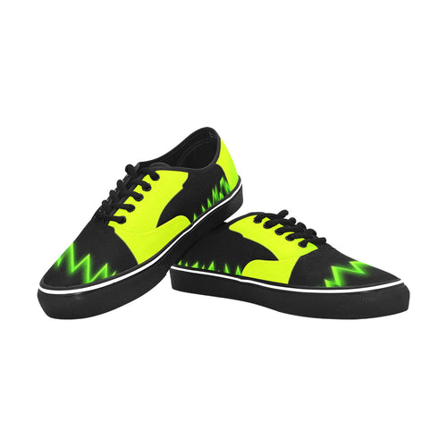 Women's Neon Shark Abstract Low Top Shoes