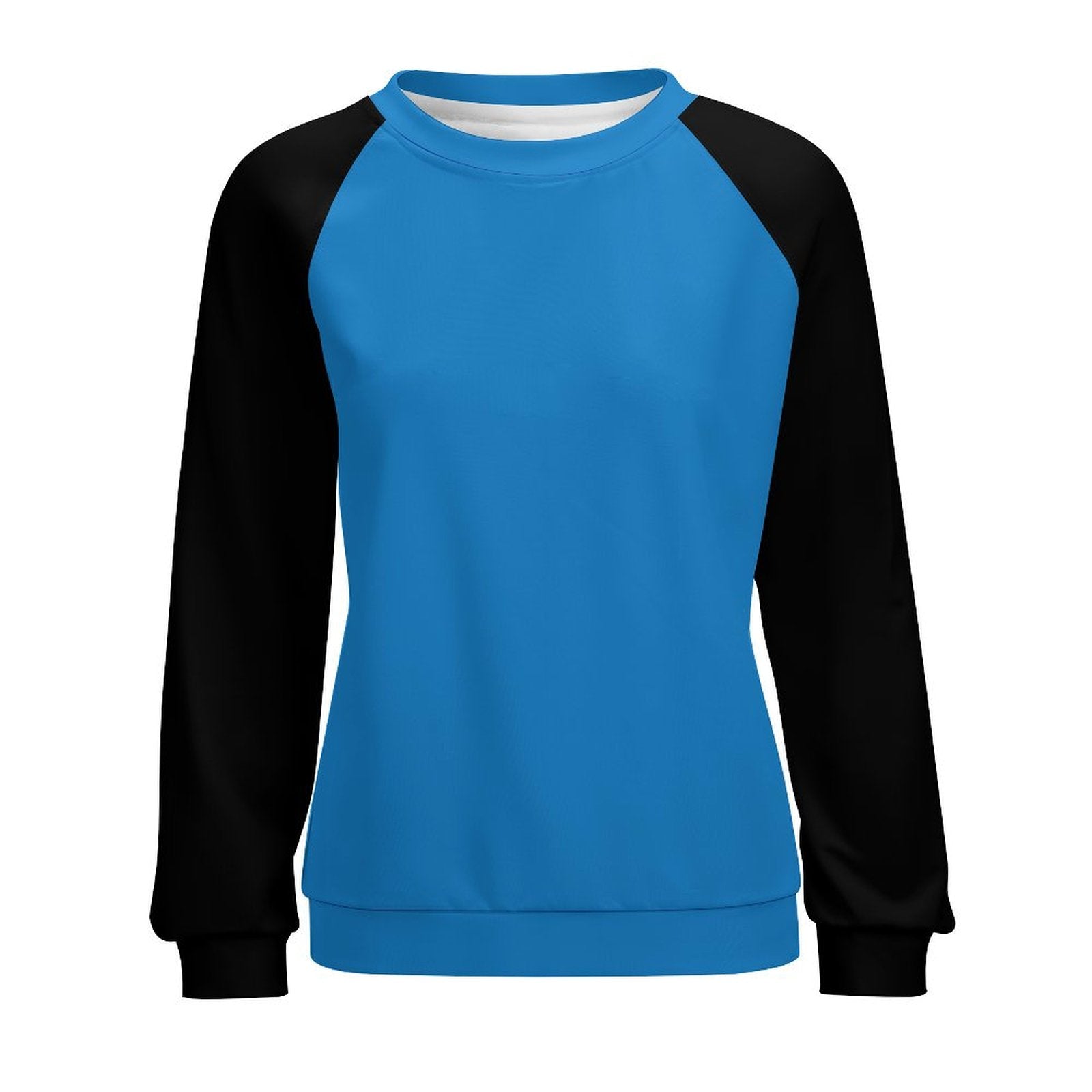 Women's Blue & Black Solid Sweatshirt