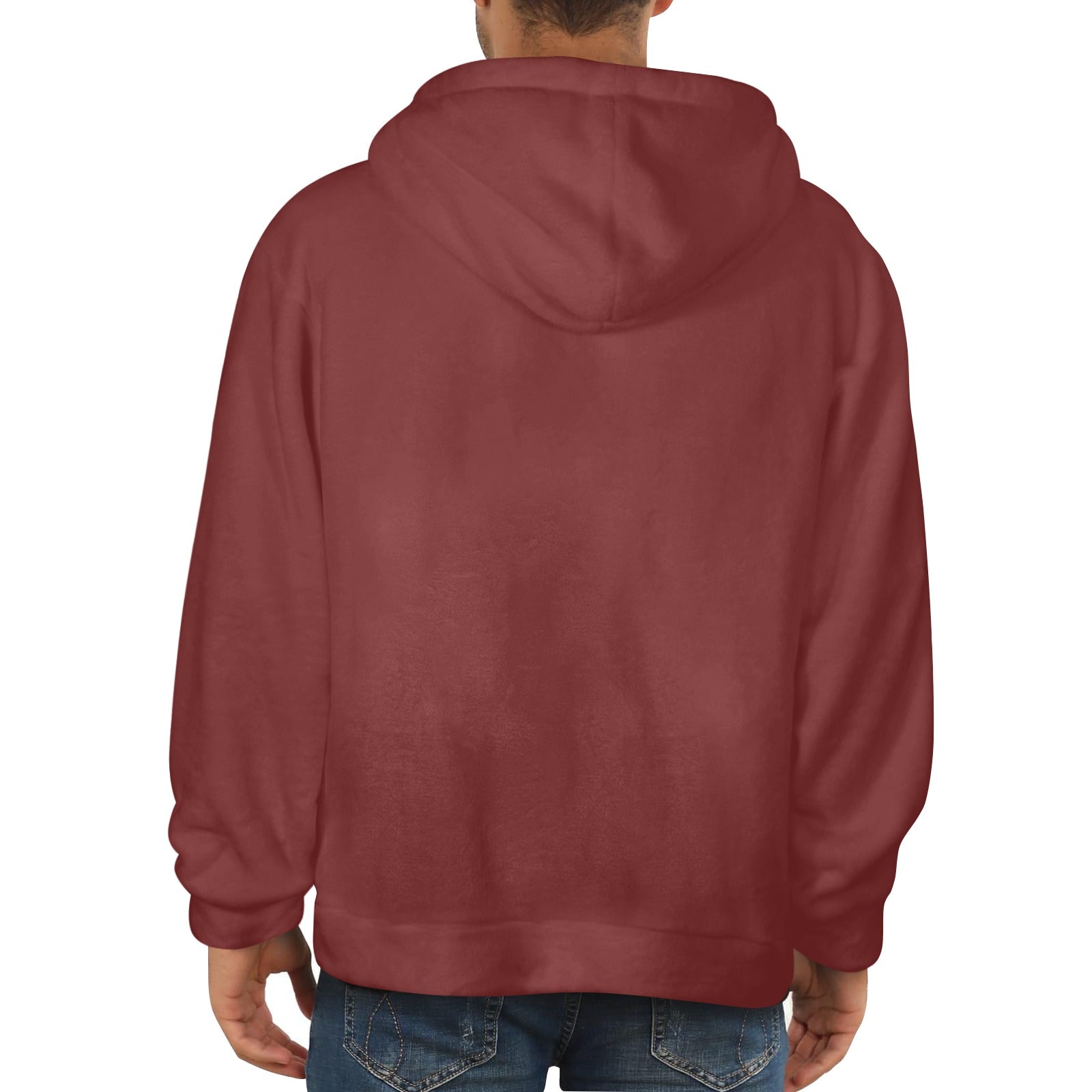 Men's Brown Solid Flannel Hoodie