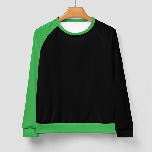 Men's Black & Green Solid Sweatshirt