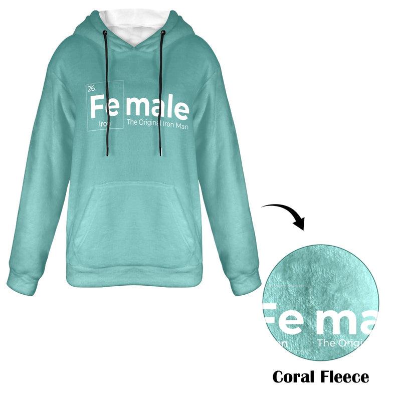 Women's Fe-male Abstract Flannel Hoodie